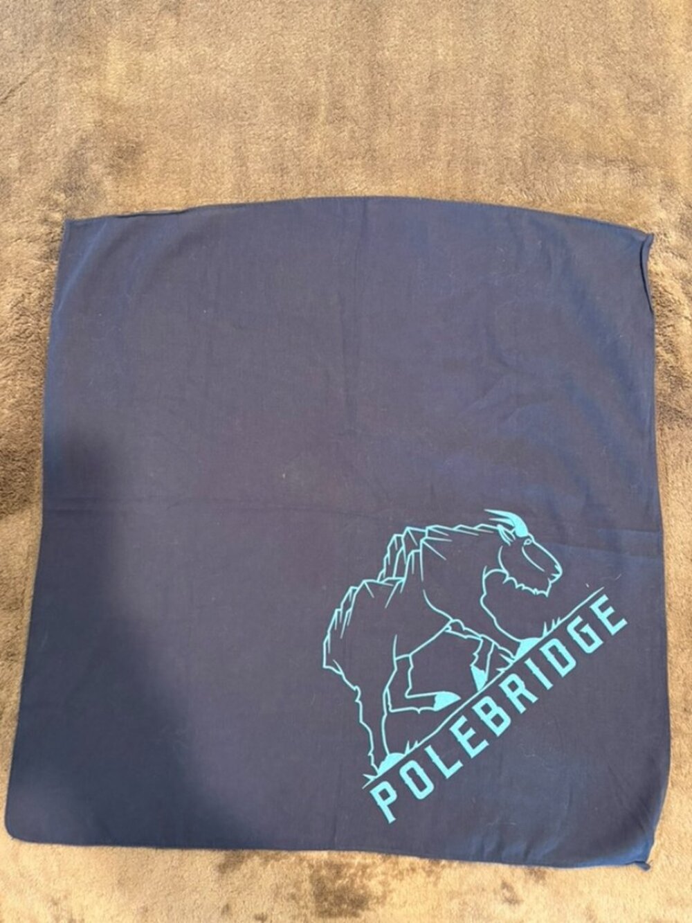 Polebridge Mercantile Montana Mountain Goat Bandana Scarf Navy Blue 20" x 20"